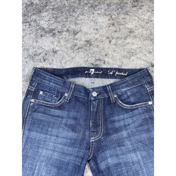 7 For All Mandkind A Pocket Jeans Women's 27 Zip Fly‎ Medium Wash Bootcut - Picture 5 of 8